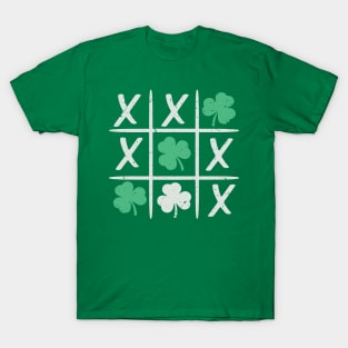 St Patrick's Day Tic-Tac-Toe Lucky Shamrock T-Shirt